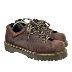 Dr Martens Leather Oxford Shoes Womens SZ 10 Brown Rugged Grunge Dark Academia
